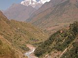 Manaslu 04 02 Shringi Himal From Past Jagat I'm always pleased to discover a beautiful mountain on my trips. Shringi Himal (7187m) was my discovery on this trip. The mountain stands just huge above the valley, its summit glistening in the mid-day sun.